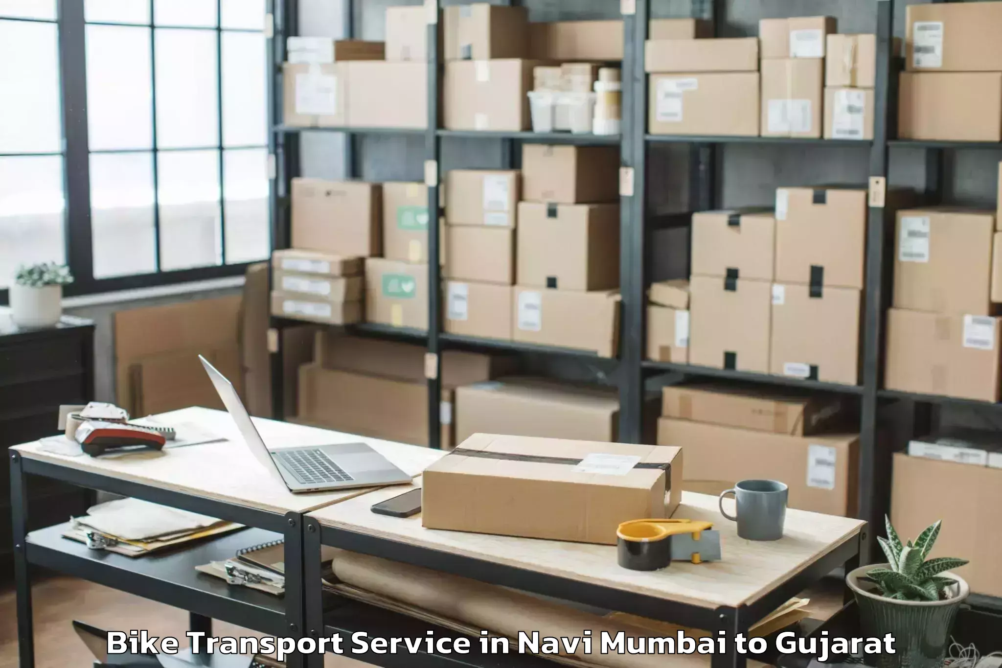 Navi Mumbai to Waghodia Bike Transport Booking